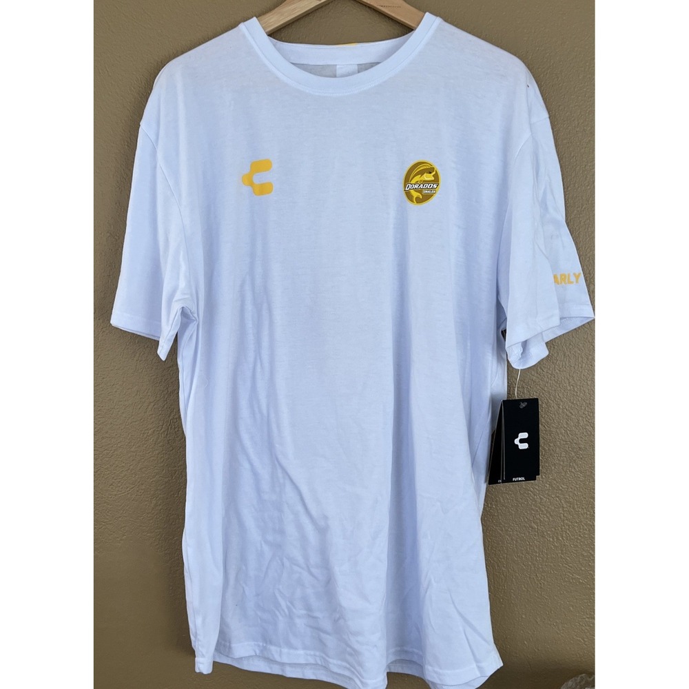 Charly Dorados de Sinaloa Mens Soccer T-Shirt White Yellow 5095173 XL NWT